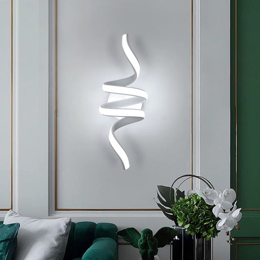 Spiral-Shaped Aluminum Wall Light LED White 34*13*16.5Cm White Light Suitable for Bedrooms, Living Rooms and Corridors